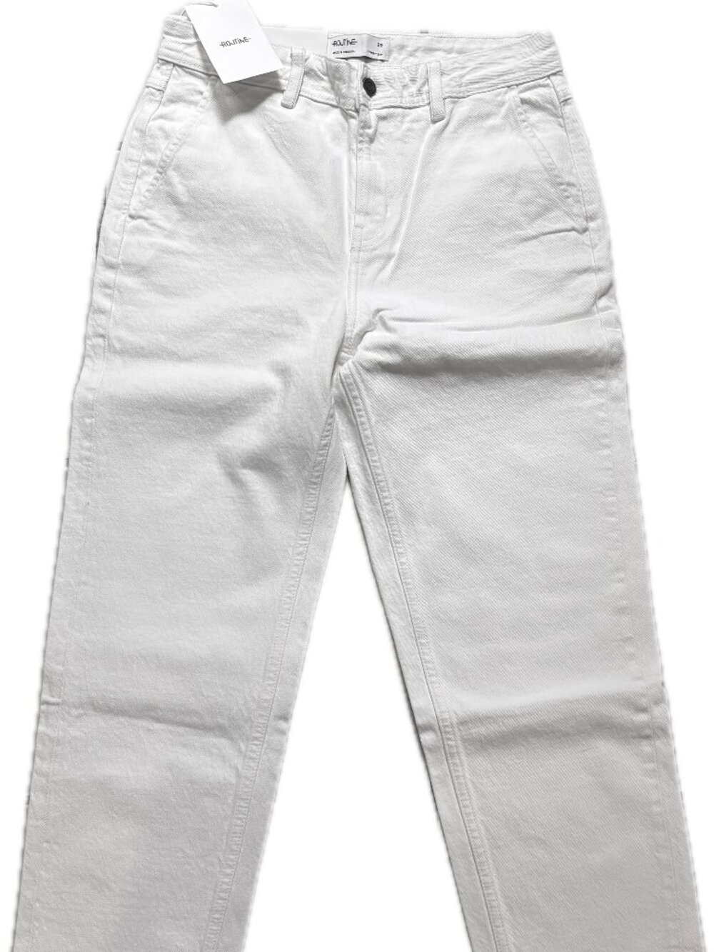 NWT THICK Straight Crop White Jeans Men's 29x26 Denim Cropped Cotton